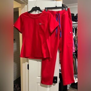 Figs winning red SET, size medium, EUC